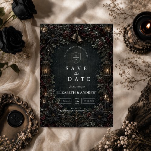 Gothic Goth Winter Wedding Save The Date