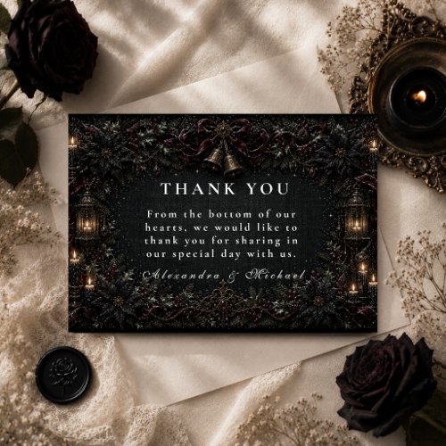 Gothic Goth Winter Wedding Thank You Card