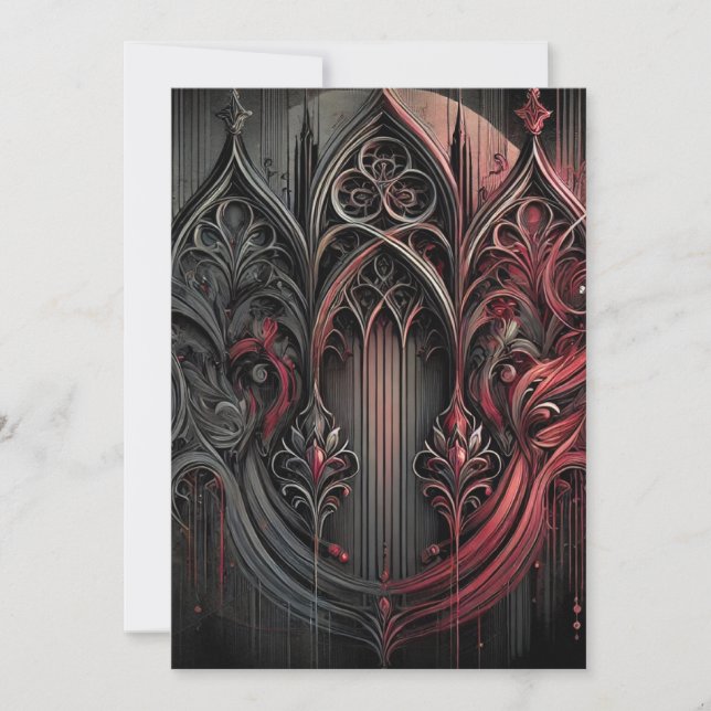 Gothic Grace Flat Thank You Card (Front)