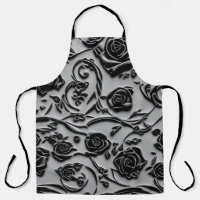 Gothic Graveyard Black Roses Pattern