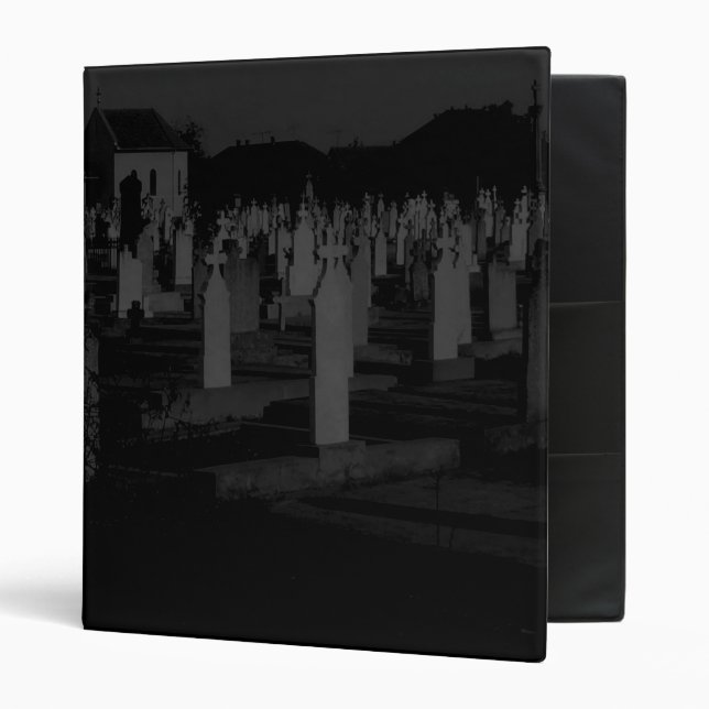 Gothic Graveyard Creepy Cemetery Tombstones Binder (Front/Inside)