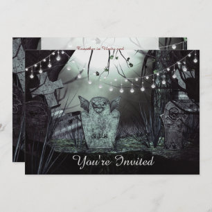 Gothic Graveyard, Enchanting Lights Wedding Invite