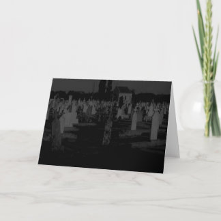 Gothic Graveyard  Halloween Cemetery Tombstones Card