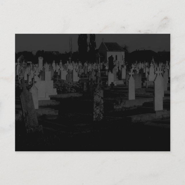 Gothic Graveyard  Halloween Cemetery Tombstones Postcard (Front)