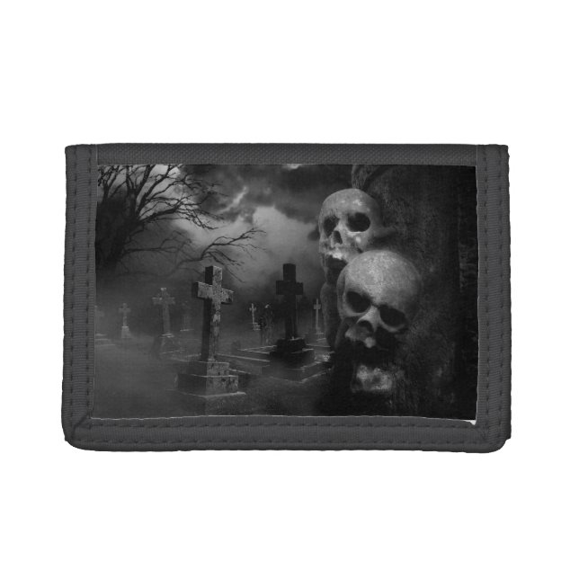 Gothic, Graveyard- Mort Tomb Tri-fold Wallet (Front)