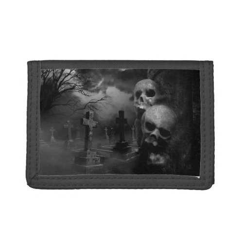 Gothic Graveyard_ Mort Tomb Trifold Wallet