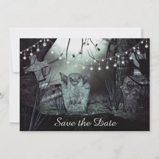 Gothic Graveyard Save the Date Wedding Invitation