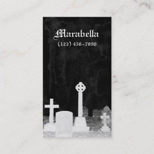 Gothic Graveyard Tombstones Business Card