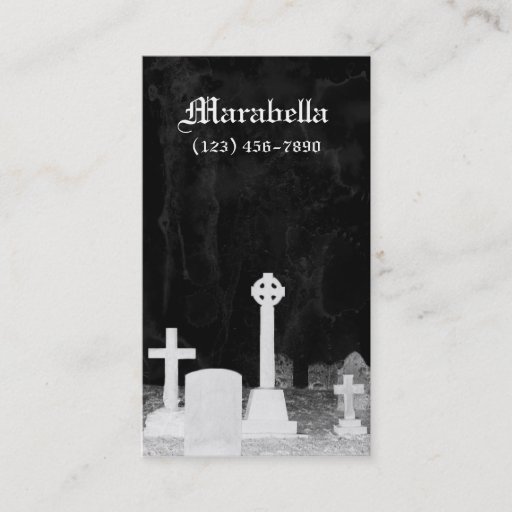 Customizable Gothic Graveyard Tombstones Business Card