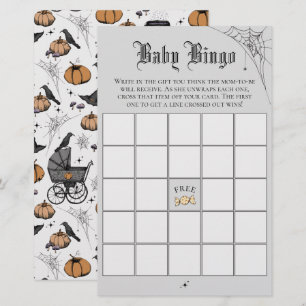 Gothic Gray Baby Bingo Baby Shower Game
