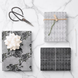 Gothic Gray Stone Skull  Wrapping Paper Sheets