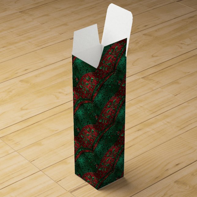 Gothic Green and Red Christmas Wine Box (Opened)