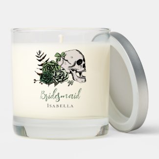 Gothic Green Skull & Roses Bridesmaid Gift