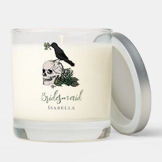 Gothic Green Skull & Roses Bridesmaid Gift