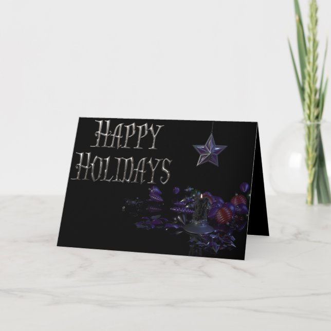Gothic Greeting Cards- Happy Holidays Holiday Card (Front)