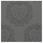 Gothic Grey Black Heart Fabric