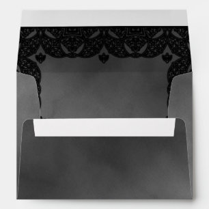 Gothic Grey Watercolor Medieval Moody Lace Envelope