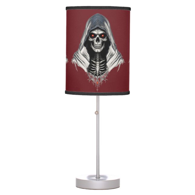 Gothic Grim Reaper Skull Table Lamp - Spooky Home  (Front)