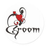 Gothic Groom Classic Round Sticker