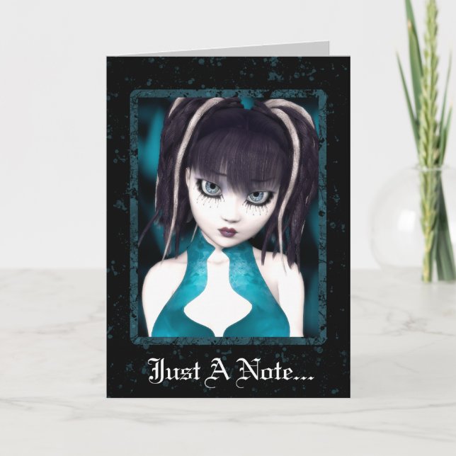 Gothic Grunge Doll Greeting Card (Front)