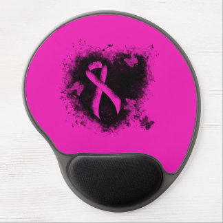 Gothic-grunge Hot Pink Awareness Ribbon Gel Mouse Pad