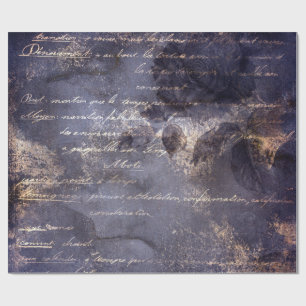 Gothic Grunge Indigo Wrapping Paper