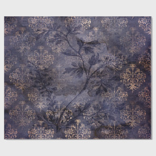 Gothic Grunge Indigo Wrapping Paper