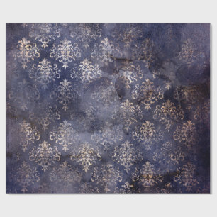 Gothic Grunge Indigo Wrapping Paper