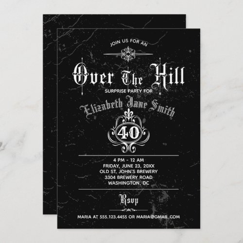 Gothic Grunge Over The Hill Party Invitation