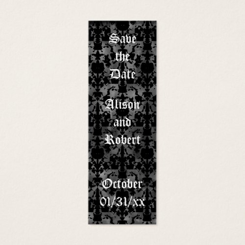 Gothic grunge save the date mini book markers business cards
