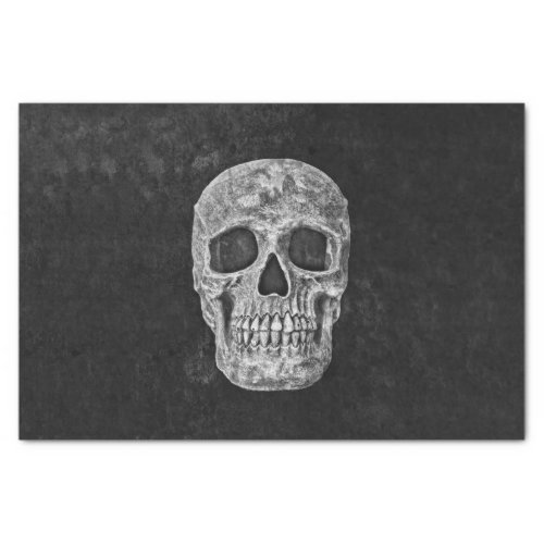 Gothic Grunge Skull Black And White Tissue Paper