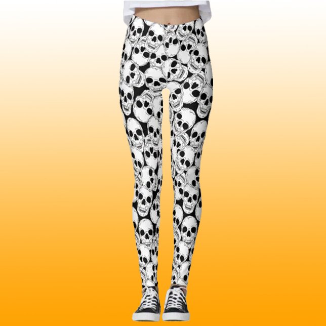 Gothic Grunge Skulls Patterned Leggings (Creator Uploaded)