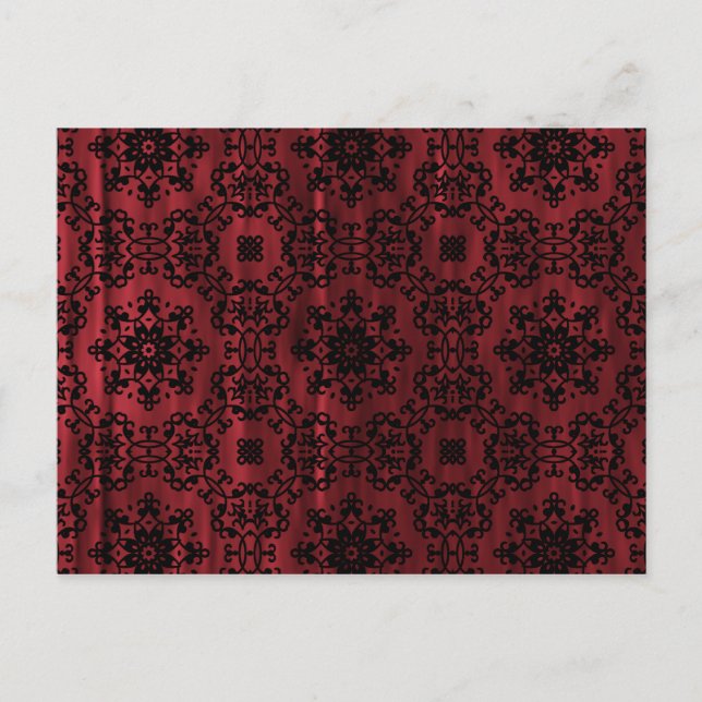 Gothic grungy red and black mandala postcard (Front)