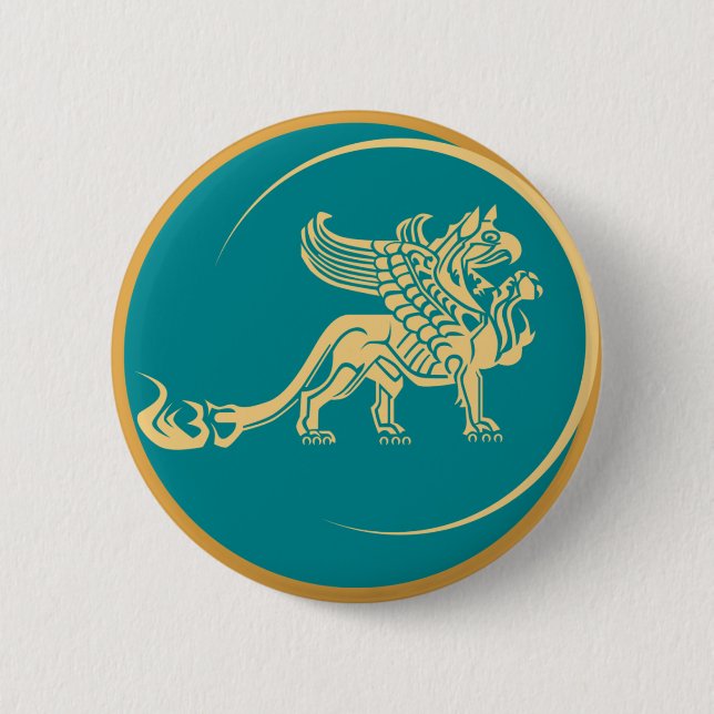 gothic gryphon button (Front)