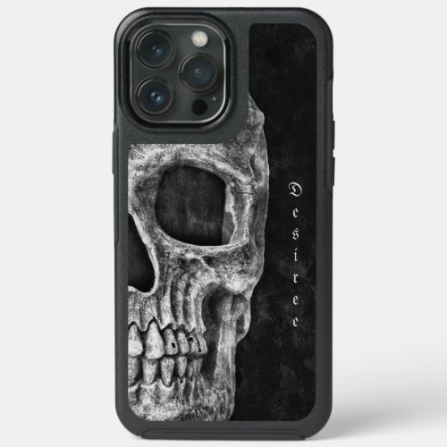 Gothic Half Skull Black And White Grunge Cool iPhone 13 Pro Max Case