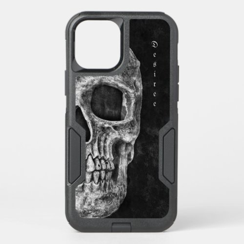 Gothic Half Skull Black And White Grunge OtterBox Commuter iPhone 12 Case