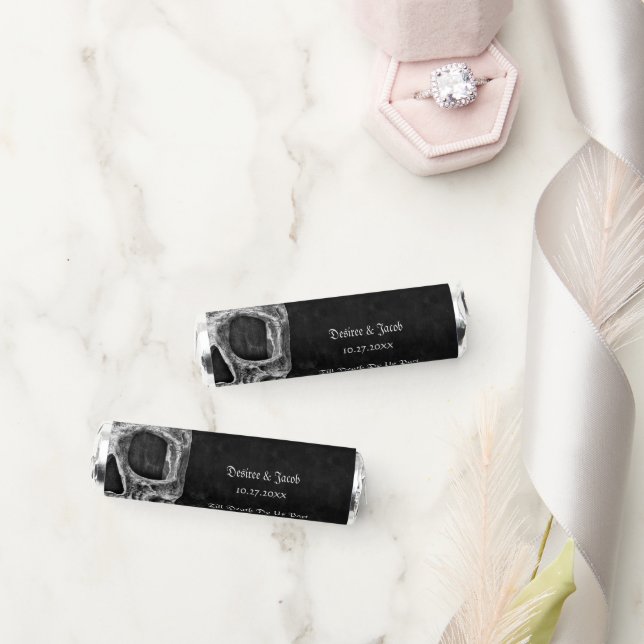 Gothic Half Skull Cool Black And White Grunge Breath Savers® Mints (Wedding)