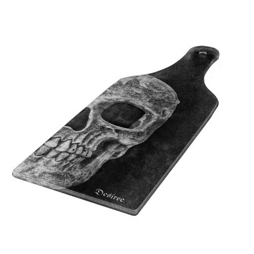 Gothic Half Skull Cool Black And White Grunge Cutting Board