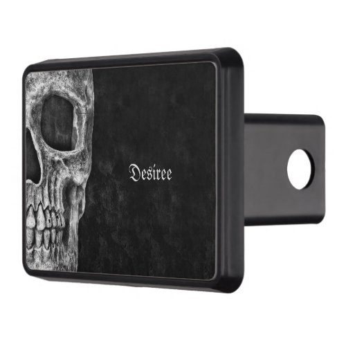 Gothic Half Skull Cool Black And White Grunge Hitch Cover