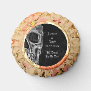 Gothic Half Skull Cool Black And White Grunge Reese's Peanut Butter Cups