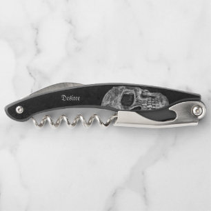Gothic Half Skull Cool Black And White Grunge Waiter's Corkscrew