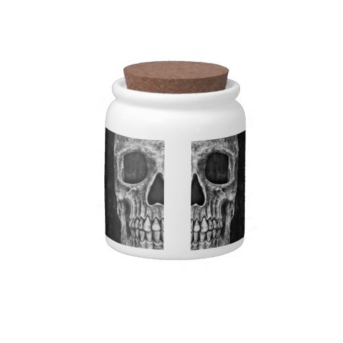 Gothic Half Skull Head Black And White Cool Grunge Candy Jar