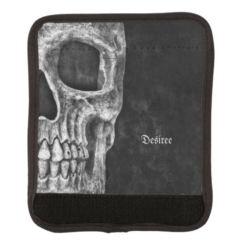 Gothic Half Skull Head Black And White Cool Grunge Luggage Handle Wrap