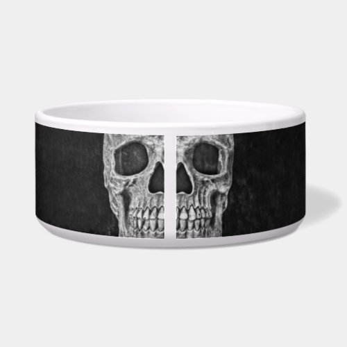 Gothic Half Skull Head Cool Black And White Grunge Bowl