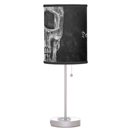 Gothic Half Skull Head Cool Black And White Grunge Table Lamp