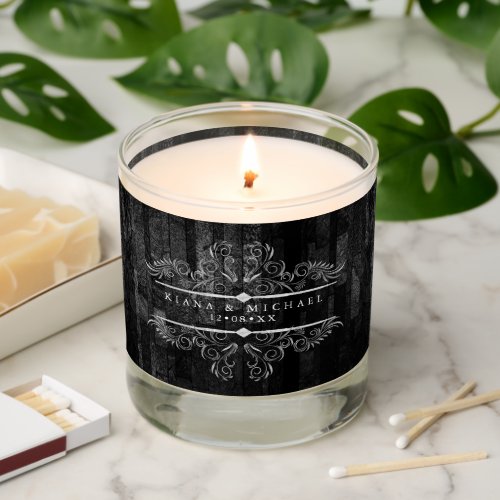 Gothic Hallowedding Scrollwork BW ID866 Scented Candle