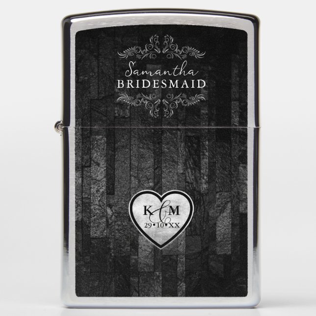 Gothic Hallowedding Scrollwork B&W ID866 Zippo Lighter (Front)