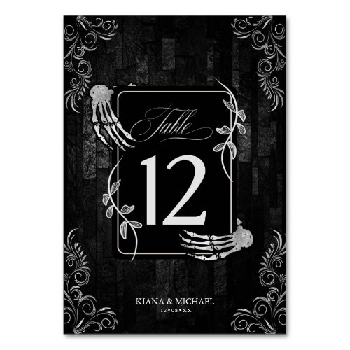 Gothic Hallowedding Scrollwork ID866  Table Number