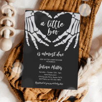 Gothic Halloween A Little Is Due Boo Baby Shower Invitation