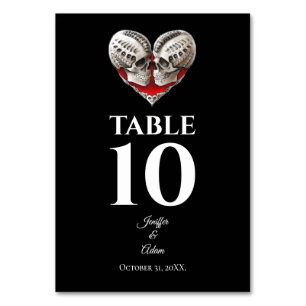 Gothic Halloween Alternative Wedding Table Number